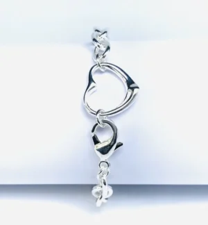 Bracelet argent gros coeur