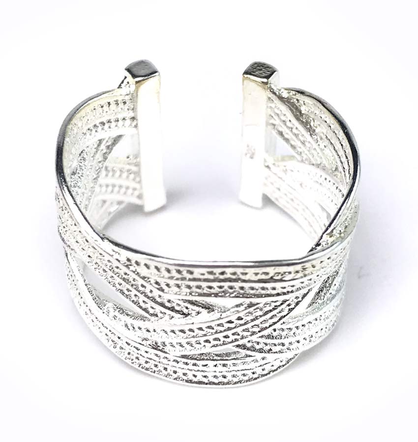 Bracelet Manchette Argent Vintage Finement Gravé - Occasion Impeccable, Ancien Stock De Bijouterie !