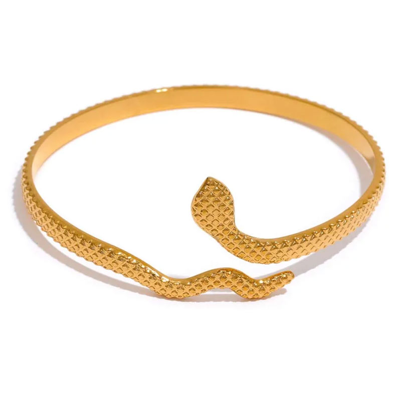 Bracelet Jonc Femme - Acier Inoxydable Doré Or - Bijou Mode